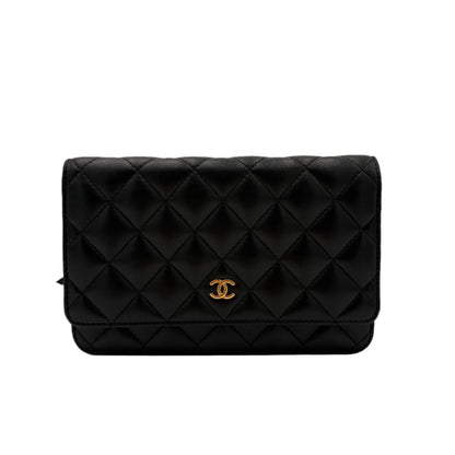 2016-17 Chanel Classic Wallet On Chain Gold/Black