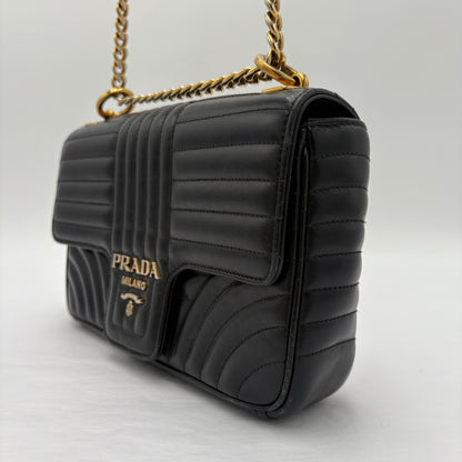 Prada Diagramme Quilted Leather Flap Bag