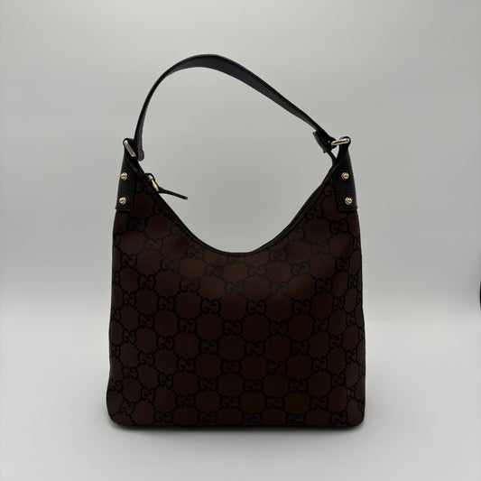 Gucci GG Nylon Hobo Brown