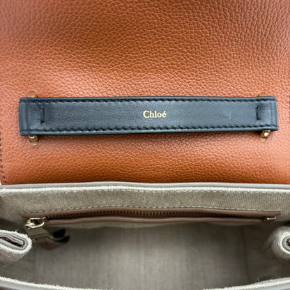 Chloe Penelope Leather Tote Bag Top Handle Brown