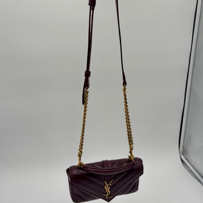 Saint Laurent Mini College Chain Bag - Plum