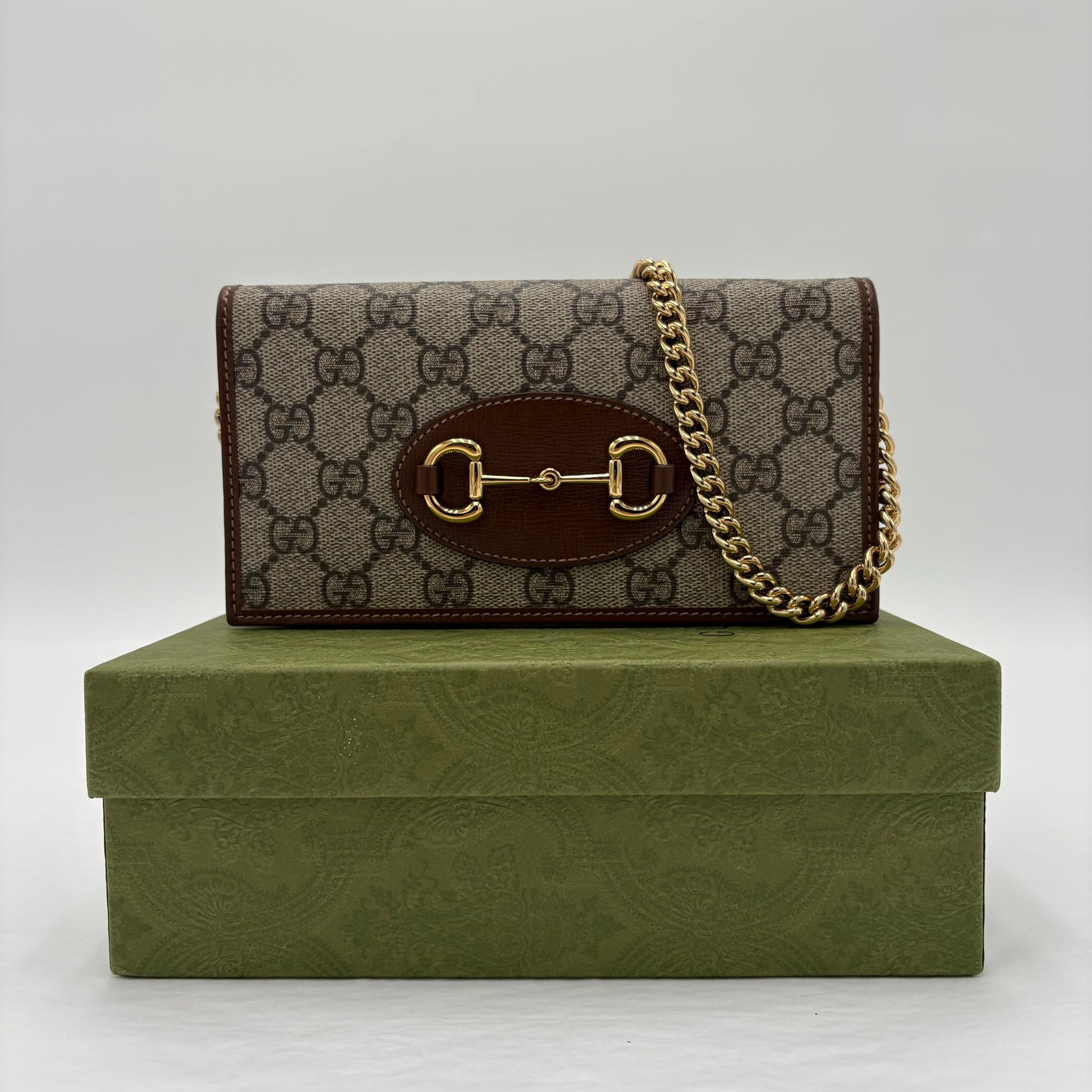 Gucci GG Supreme Horsebit 1955 Wallet on Chain
