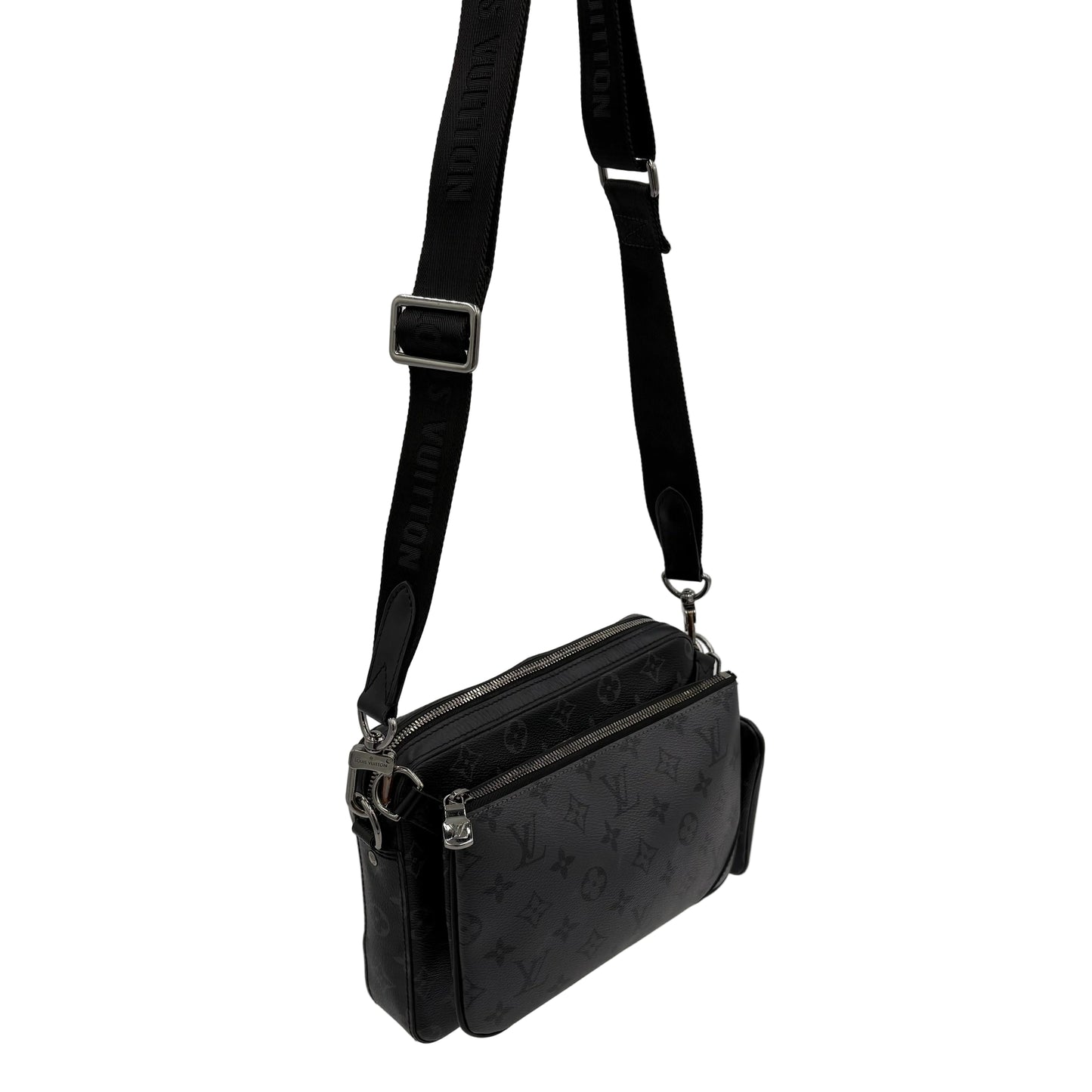 Chipped Louis Vuitton Eclipse Trio Messenger Bag