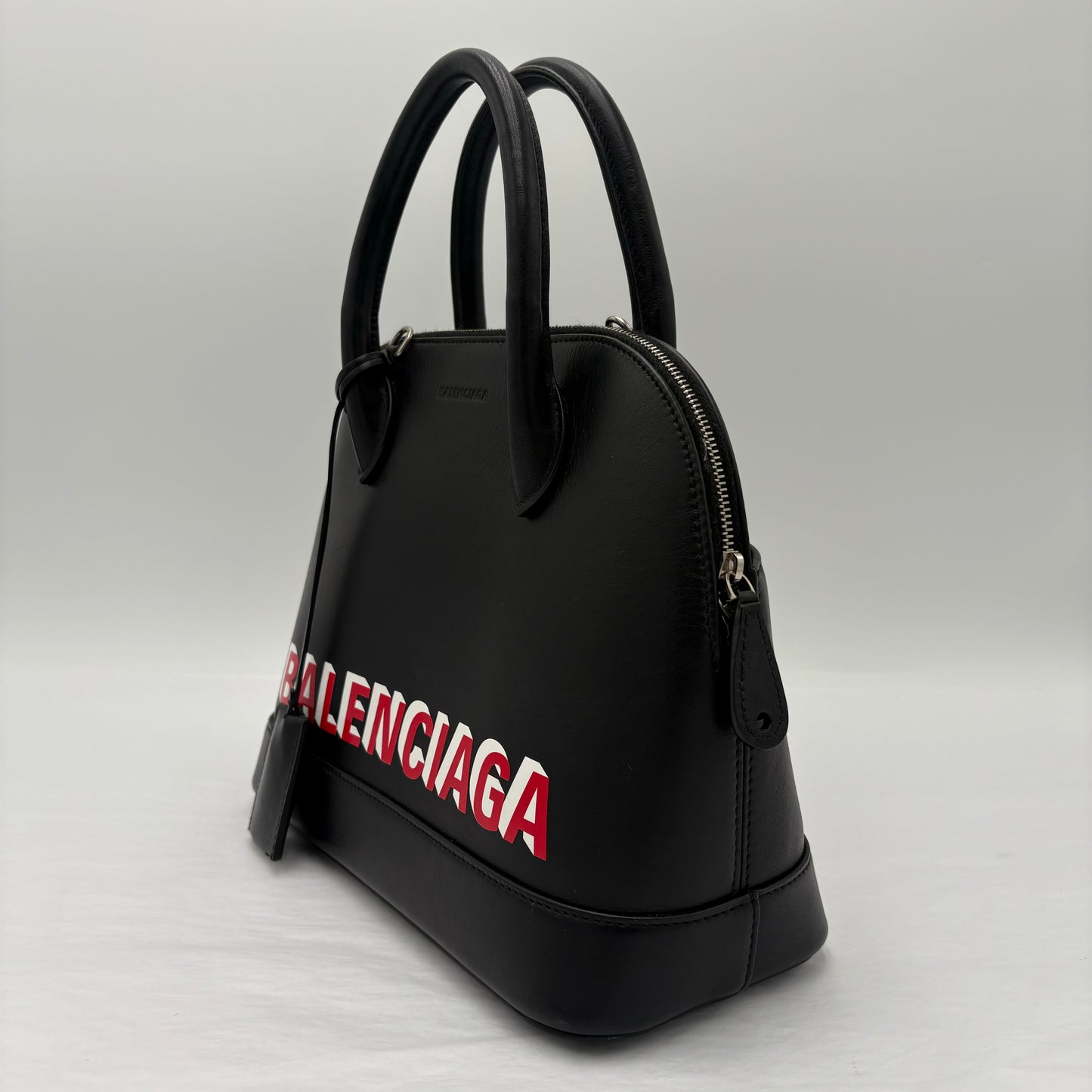 Balenciaga Calfskin Leather Ville Satchel Bag