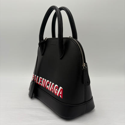 Balenciaga Calfskin Leather Ville Satchel Bag