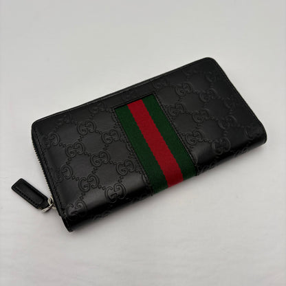 Gucci Black Leather Zip Wallet