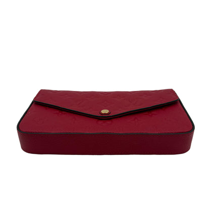 Chipped Louis Vuitton Pochette Felicie-Empreinte Red