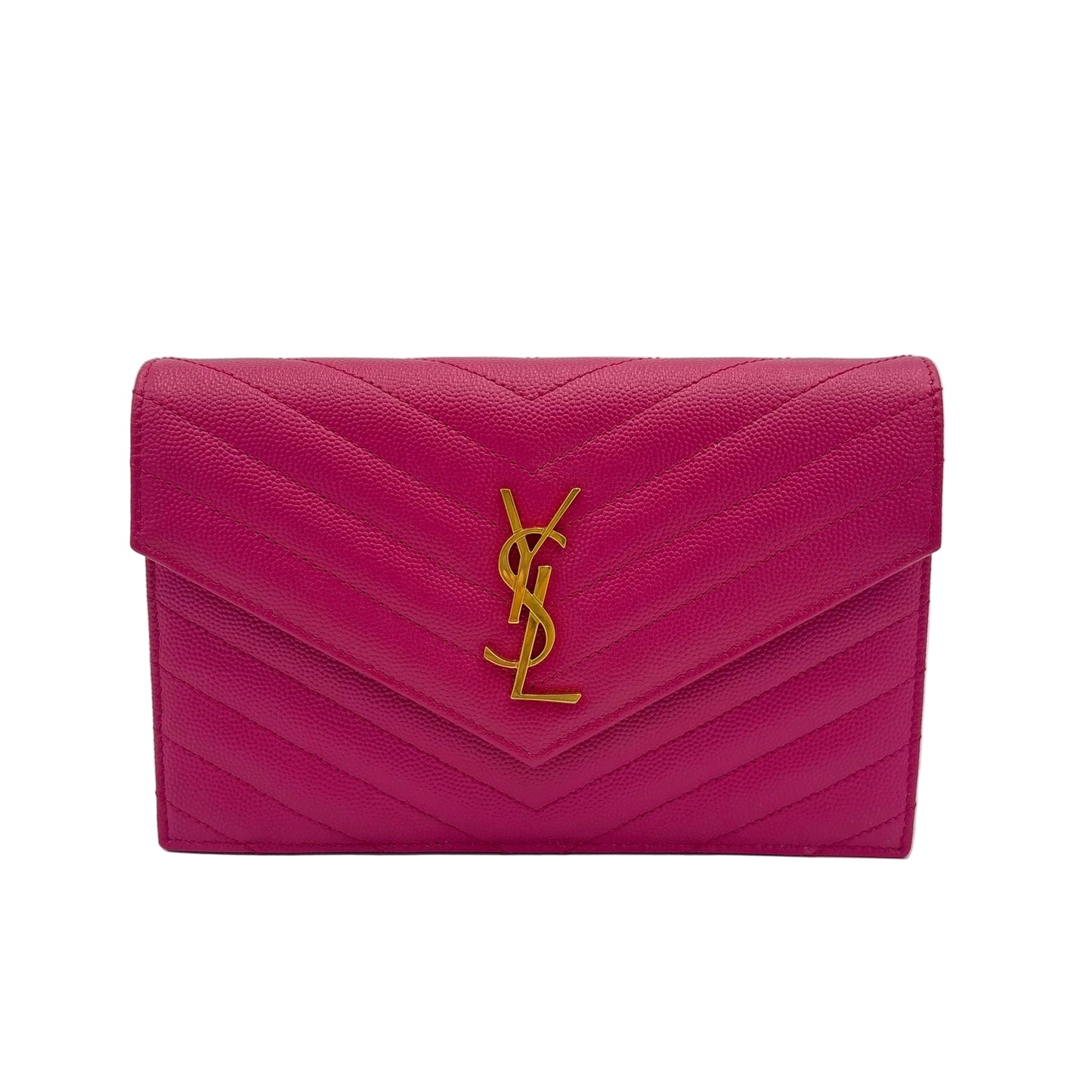 Saint Laurent YSL Cassandre Envelope Chain Wallet