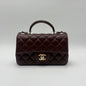 Chanel Top Handle Mini Flap Bag Brown Lambskin