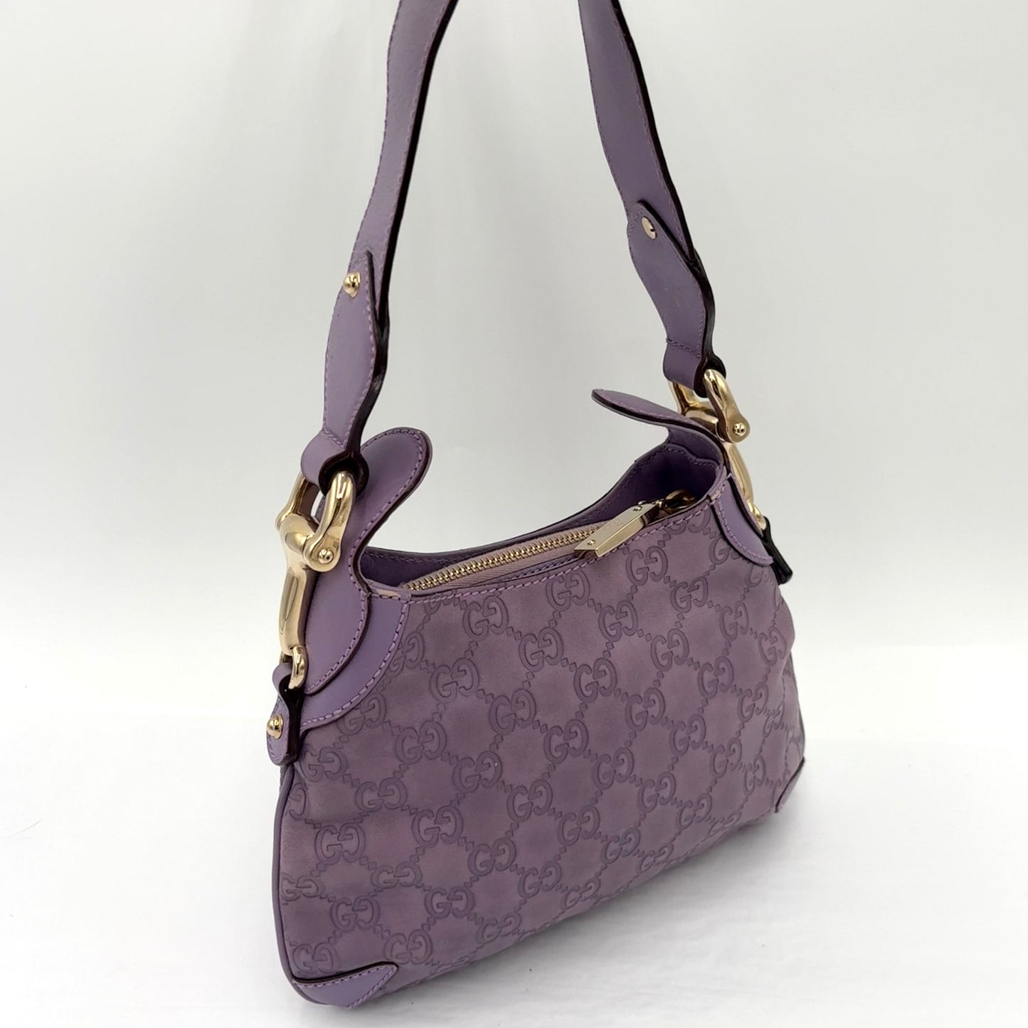Gucci Guccissima Creole Hobo Horsebit Shoulder Bag