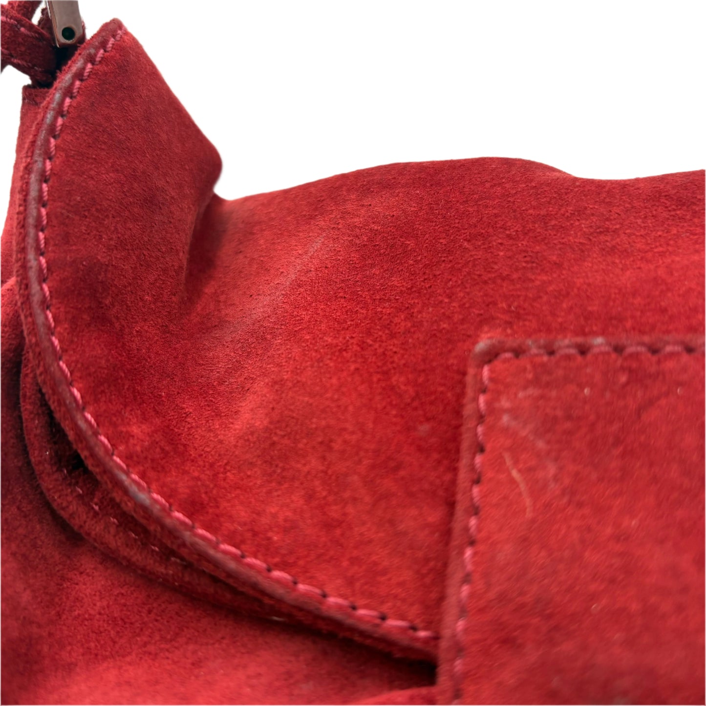 Fendi Suede Flap Baguette Rust
