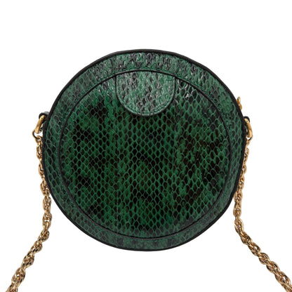 Gucci Round Gg Marmont Green Python Crossbody