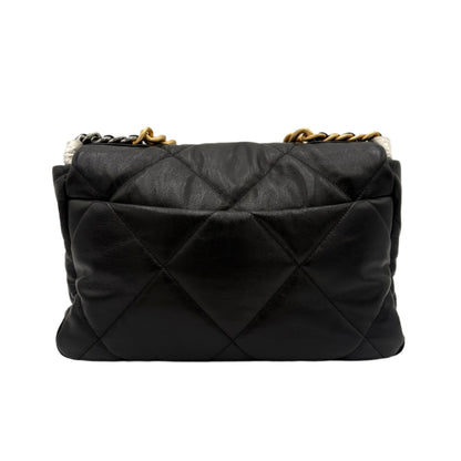 20 Chanel 19 Lambskin Flap Bag-Black/Gold