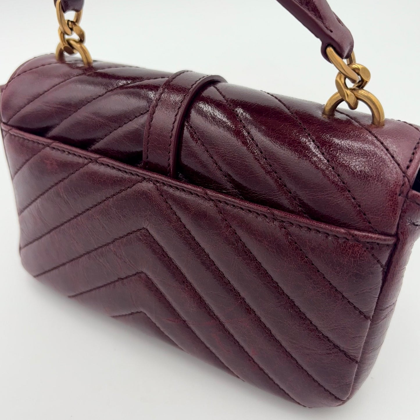 Saint Laurent Mini College Chain Bag - Plum