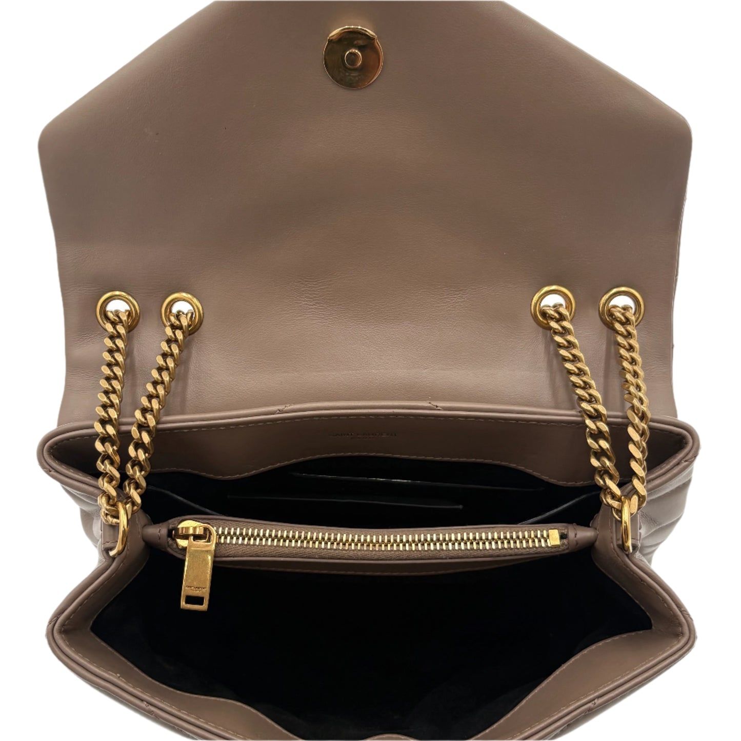 Saint Laurent Loulou Small Shoulder Bag - Taupe
