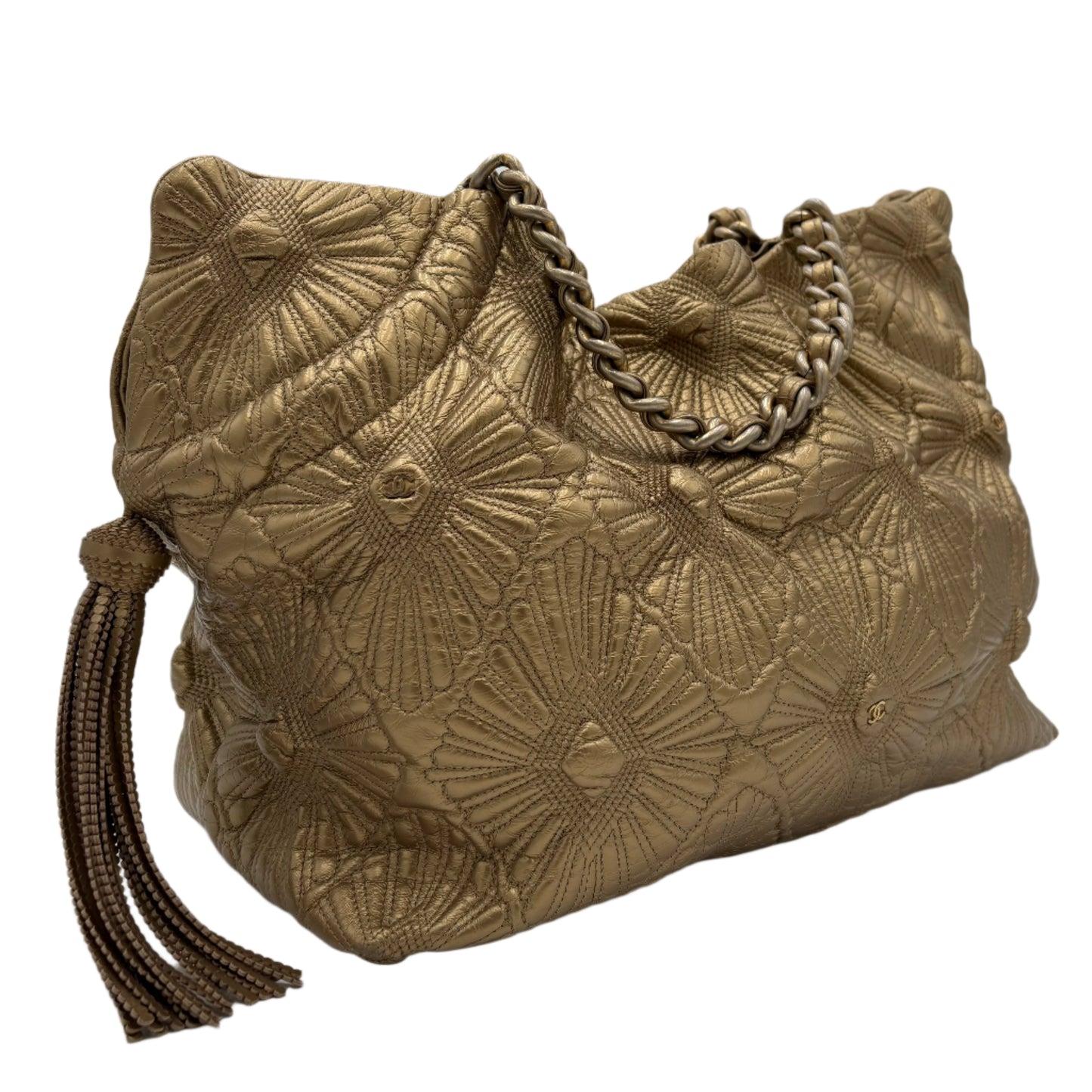 Chanel Matelasse Diamond Tote-Gold