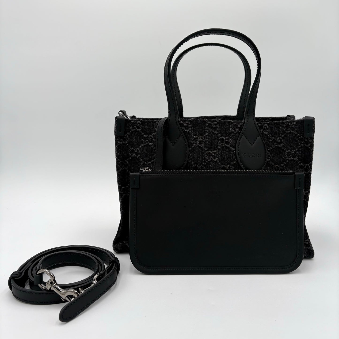 Gucci Ophidia GG Medium Denim Tote