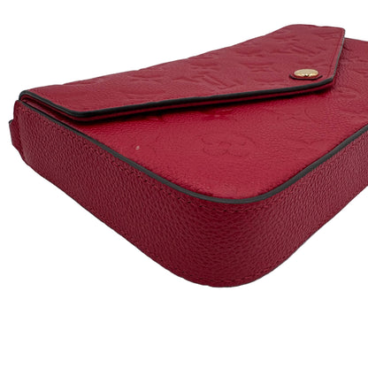 Chipped Louis Vuitton Pochette Felicie-Empreinte Red