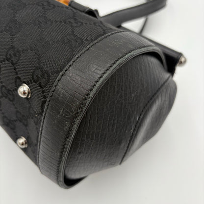 Gucci GG Bamboo Leather/Canvas Bullet Bag
