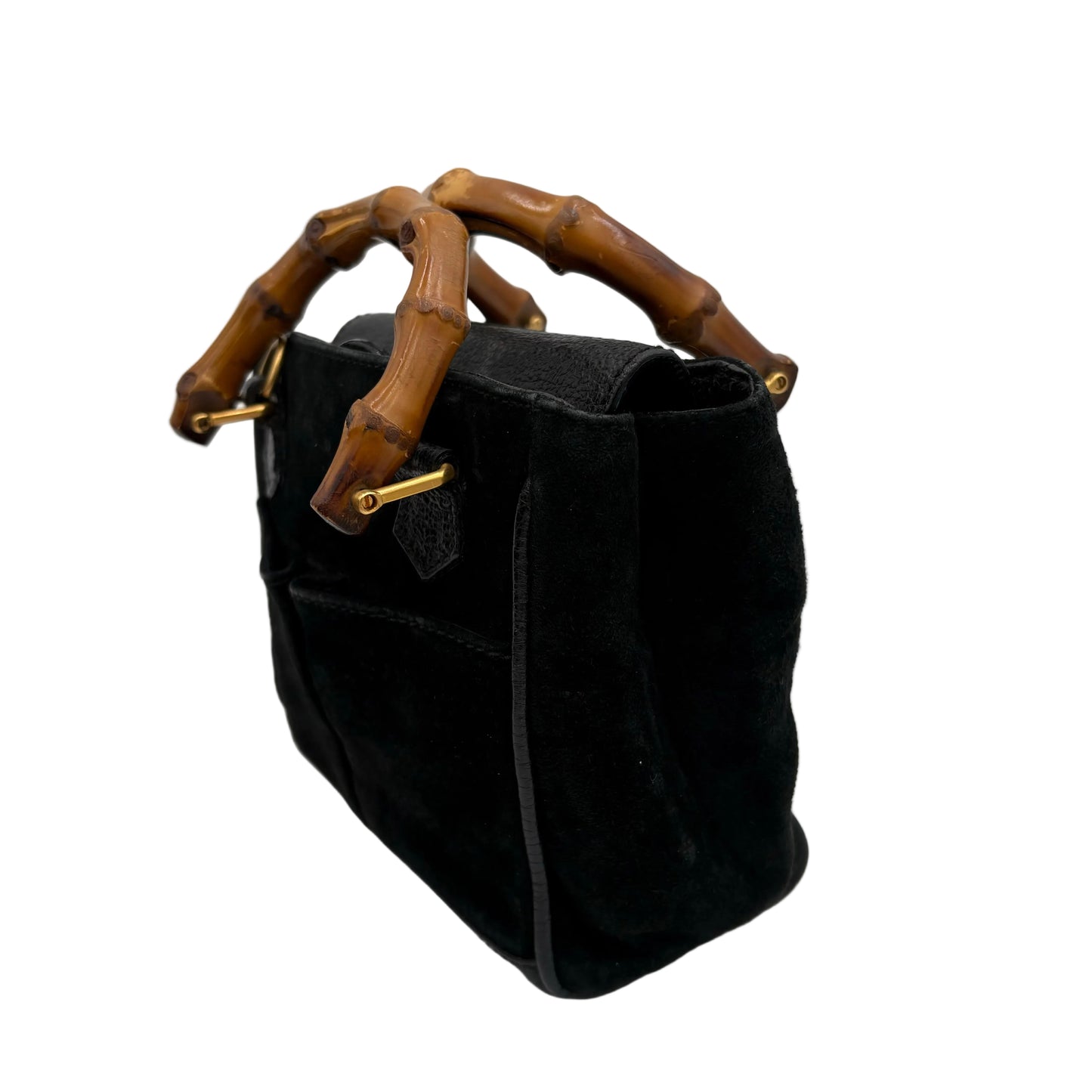 Gucci Mini Suede Bamboo 2 Way Bag