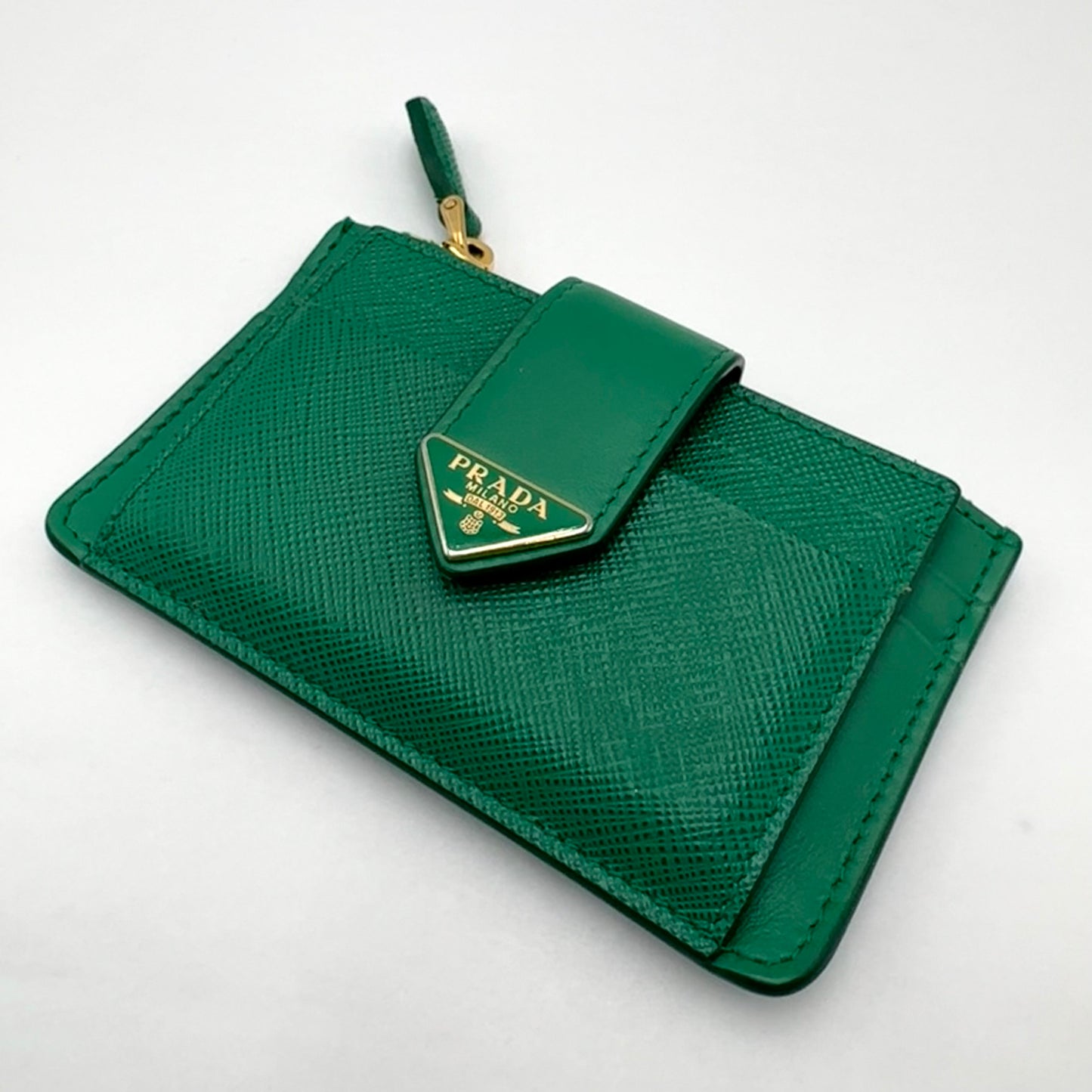 Prada Saffiano And Smooth Leather Card Holder