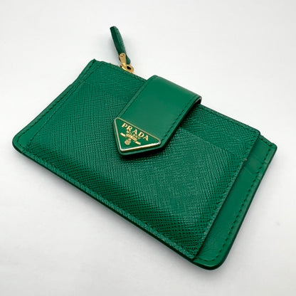 Prada Saffiano And Smooth Leather Card Holder