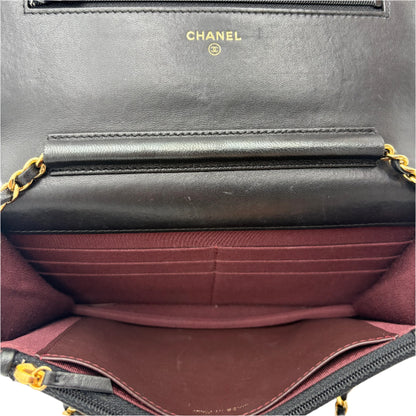 2016-17 Chanel Classic Wallet On Chain Gold/Black