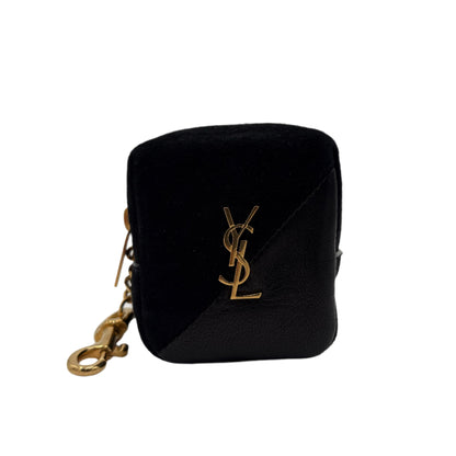 Saint Laurent Suede Jamie Cube Charm Pouch