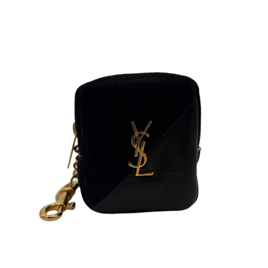 Saint Laurent Suede Jamie Cube Charm Pouch