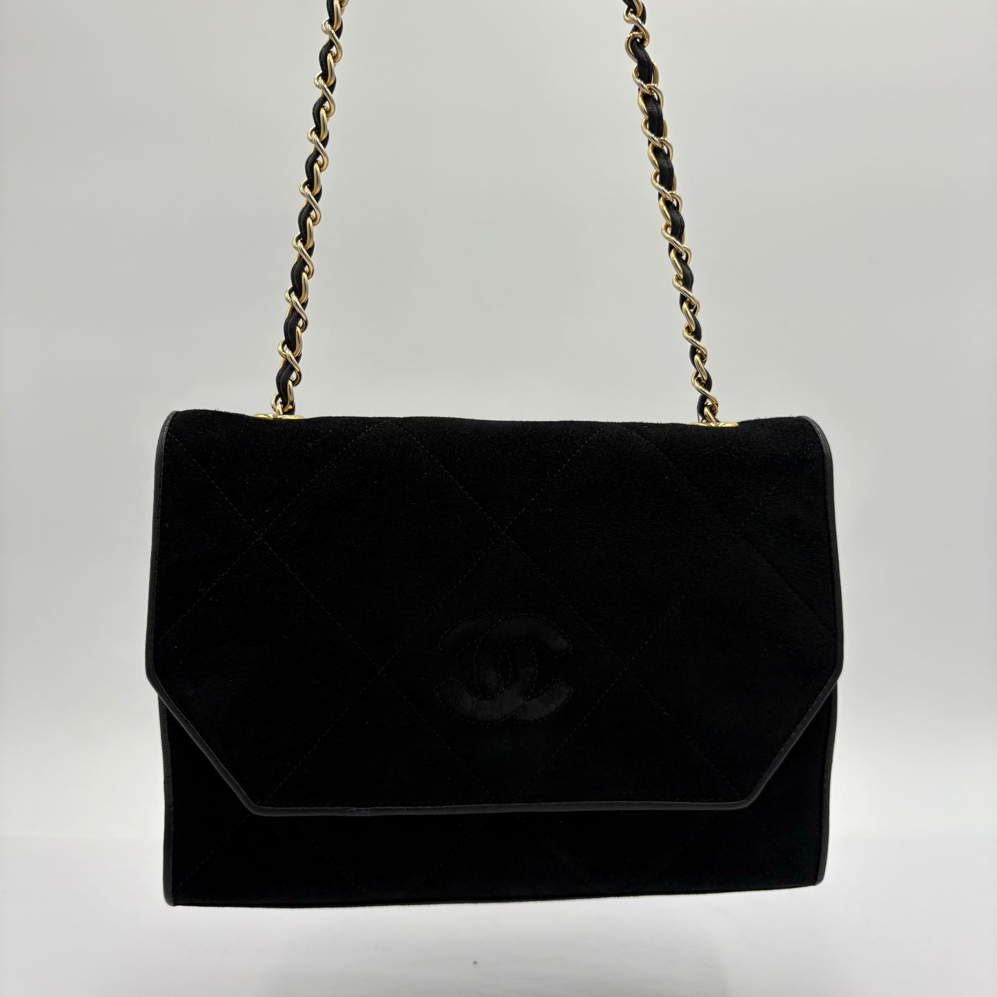 1986-88 Chanel Suede Diamond Stitch Flap Bag