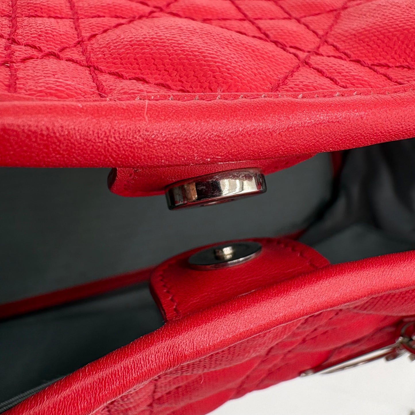 Christian Dior Panarea Red Tote-Cannage Canv