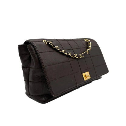 2002 Chanel Chocolate Bar Quilted Flap Bag