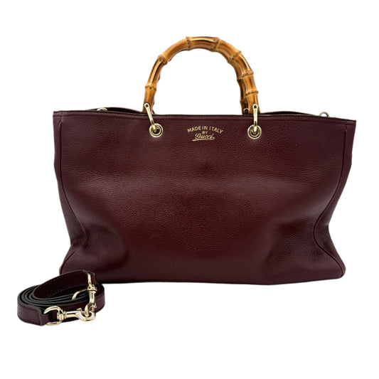 Gucci Bamboo Shopper Tote Bag-Burgundy