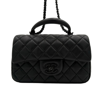Chipped Chanel Top Handle Mini Flap Bag