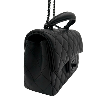 Chipped Chanel Top Handle Mini Flap Bag