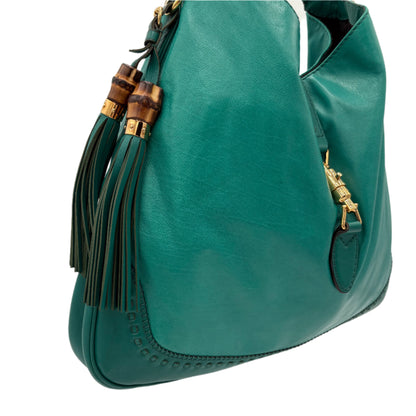 Gucci Jackie Tassel Hobo Bag Teal