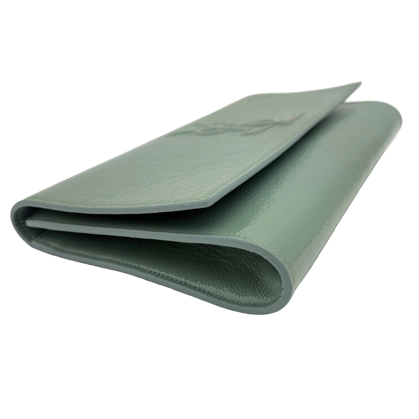 Saint Laurent Belle De Jour Large Clutch Grey Teal