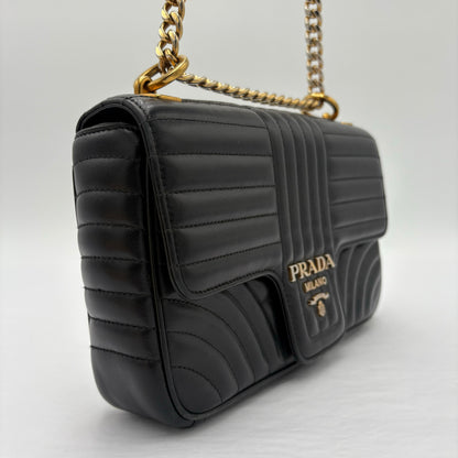 Prada Diagramme Quilted Leather Flap Bag