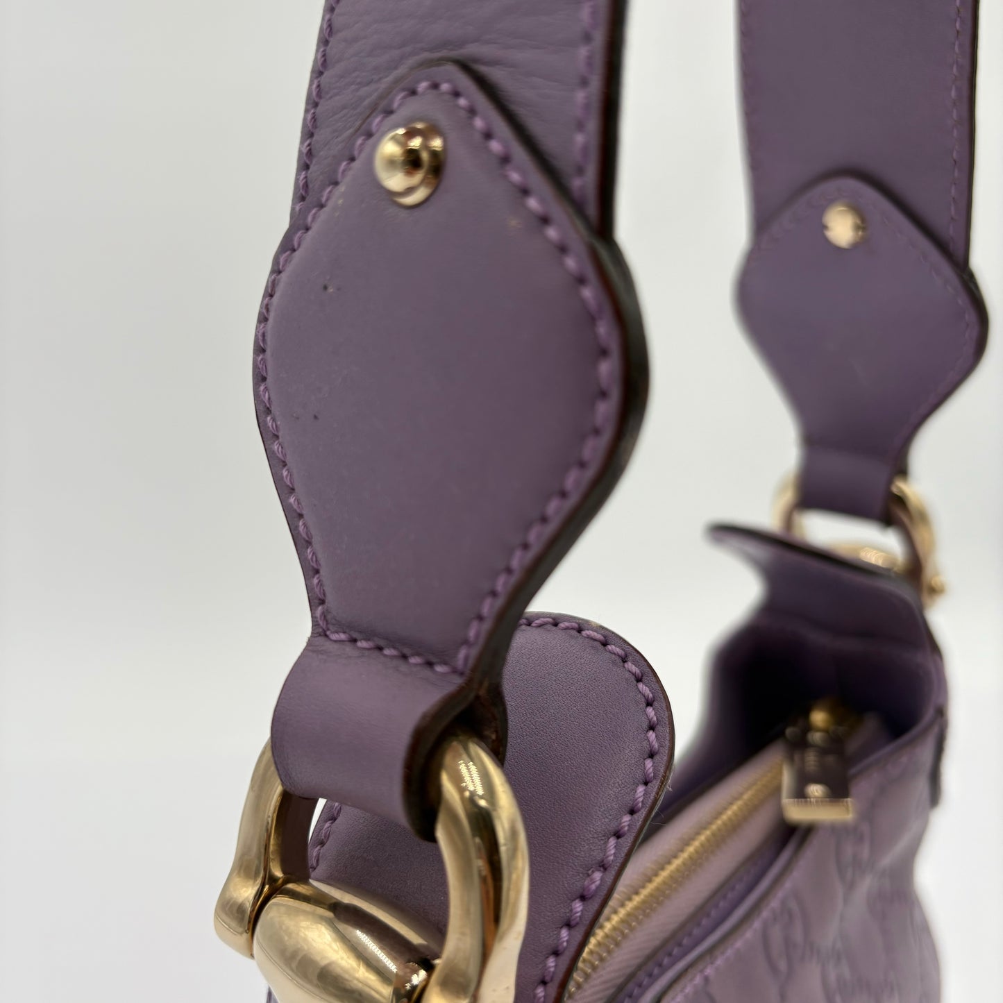 Gucci Guccissima Creole Hobo Horsebit Shoulder Bag
