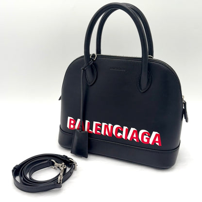 Balenciaga Calfskin Leather Ville Satchel Bag