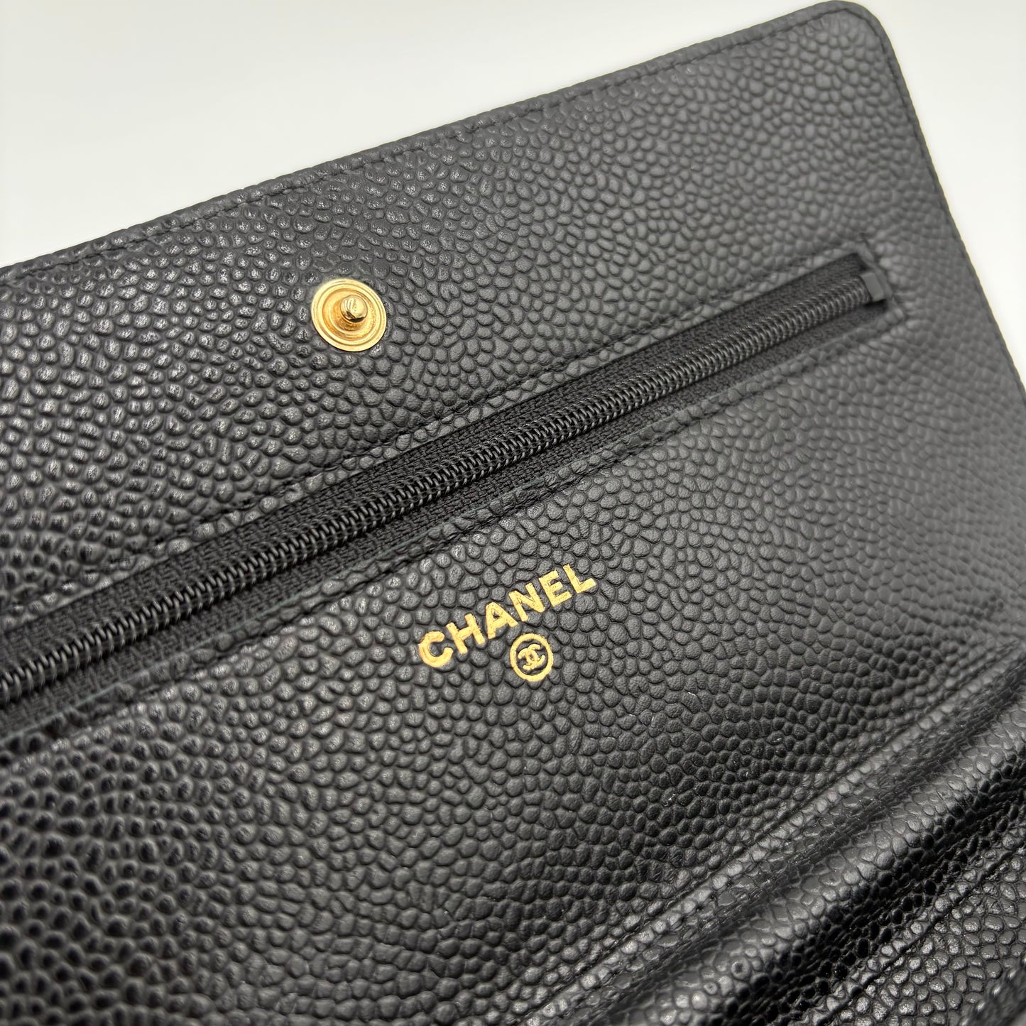 2015 Chanel Wallet On Chain-Black Caviar
