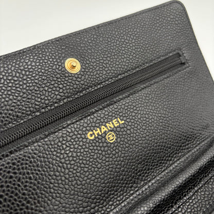 2015 Chanel Wallet On Chain-Black Caviar