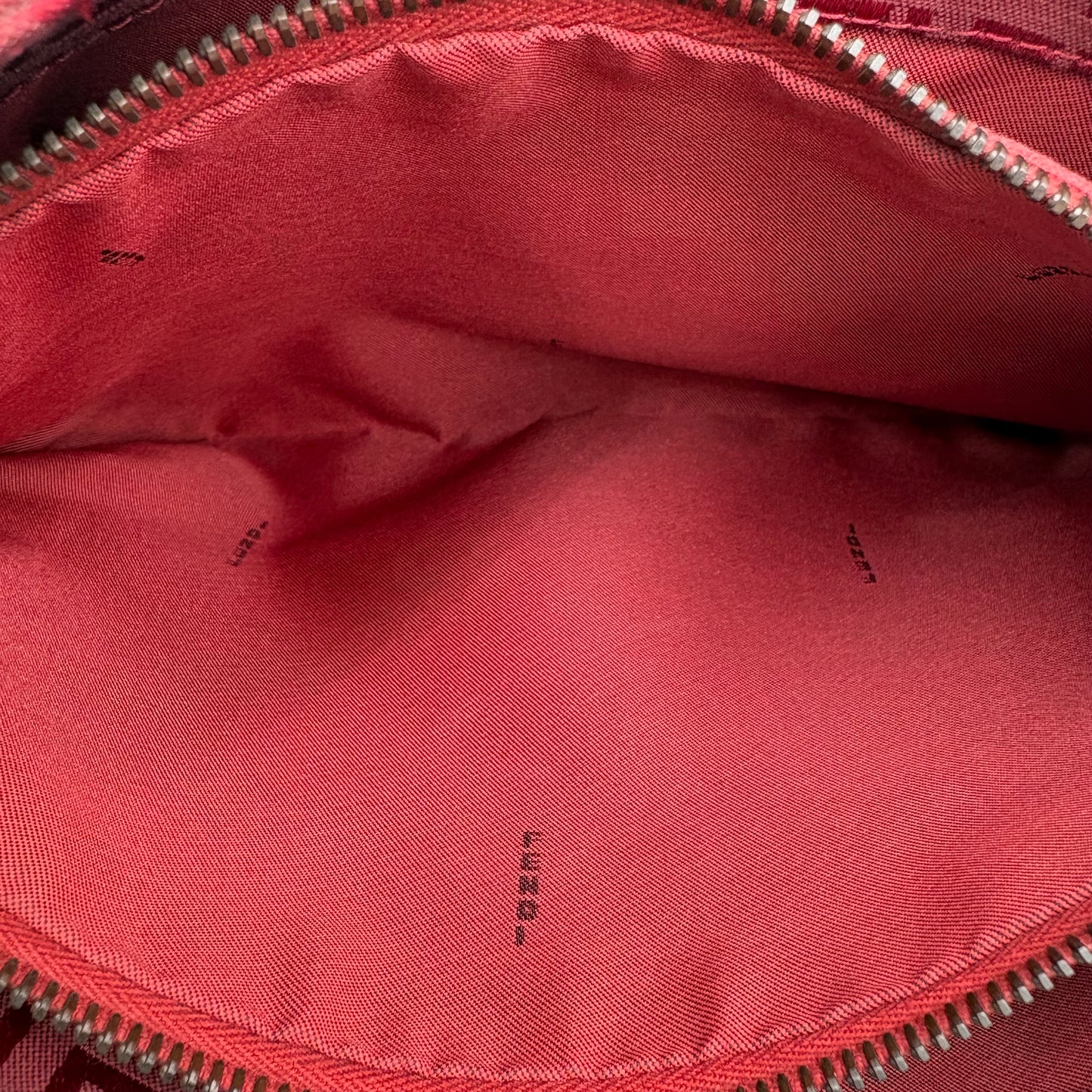 Vintage Fendi Red Zucchino Canvas Shoulder Bag