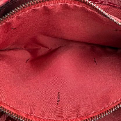 Vintage Fendi Red Zucchino Canvas Shoulder Bag