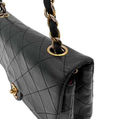 89-91 Single Flap Chanel Bag-Black Lambskin