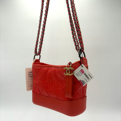 Chanel Gabrielle Quilted Aged Calfskin Small Hobo Bag