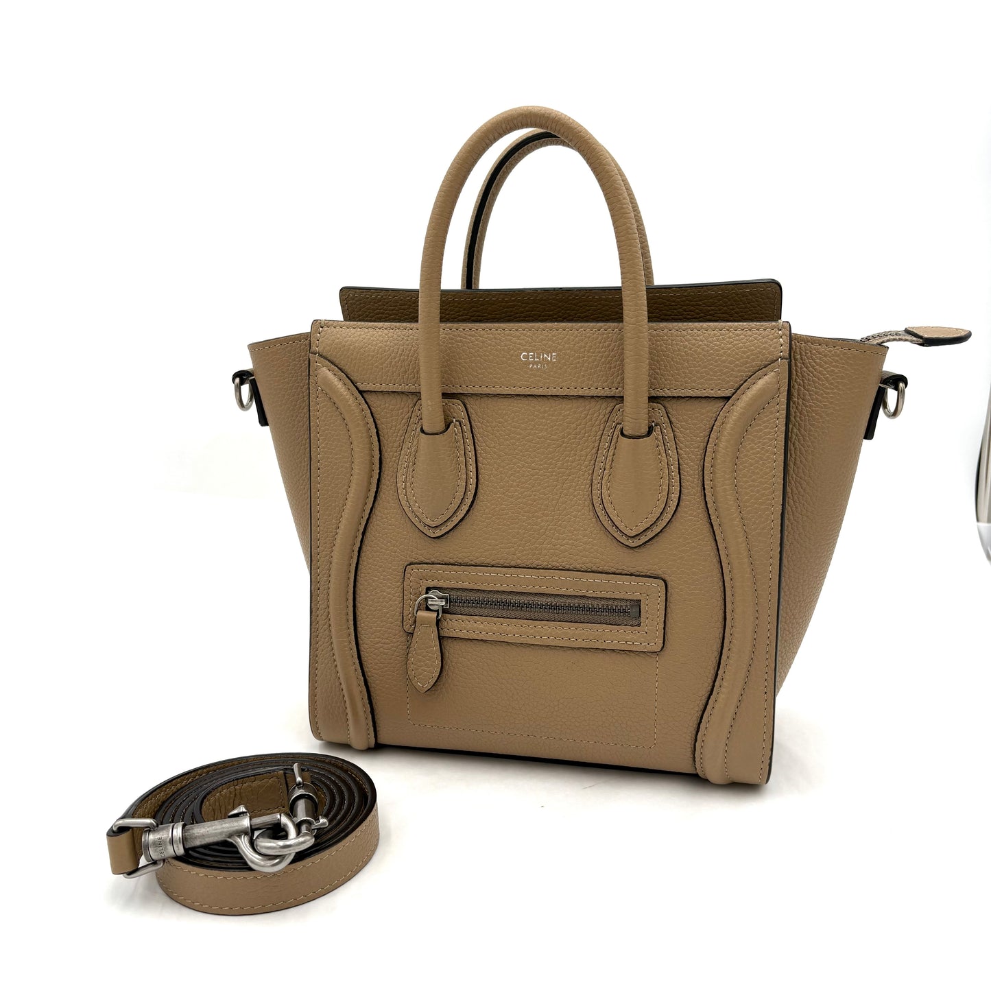 Celine Nano Luggage Tote-Taupe