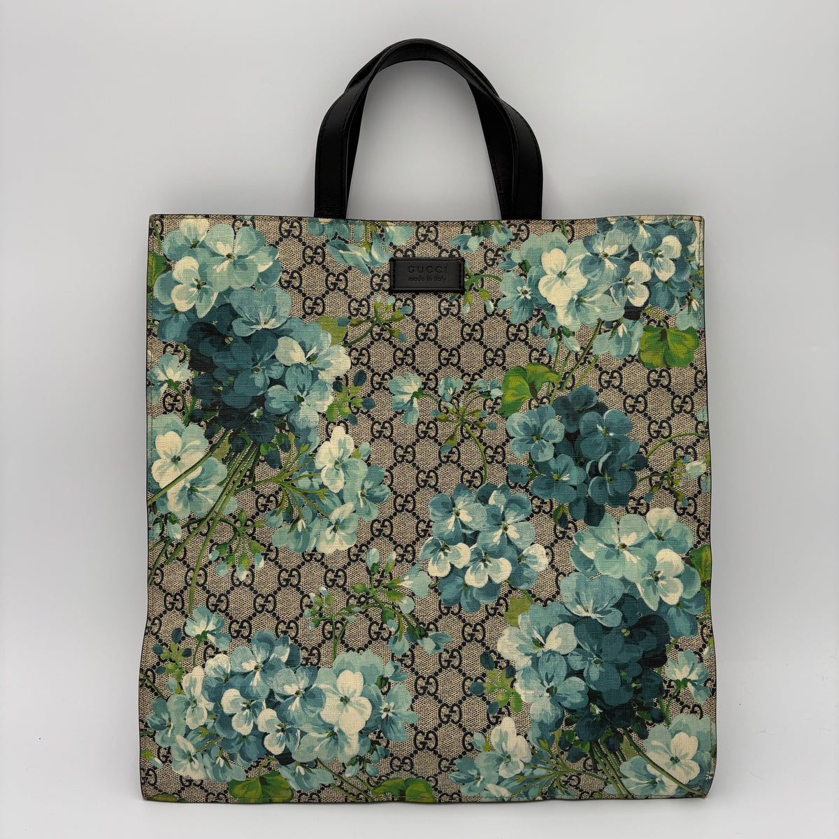 Gucci GG Coated Canvas Supreme Blooms Shopping Tote Bag