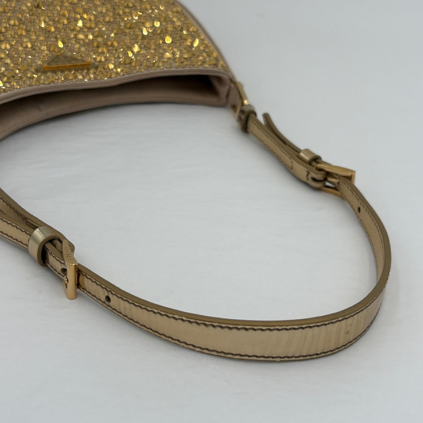 Prada Cleo Crystal Embellished Small Shoulder Bag