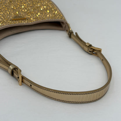 Prada Cleo Crystal Embellished Small Shoulder Bag